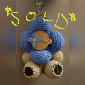 Crochet Flower Character Bag Charm